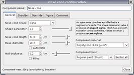 Component edit
dialog